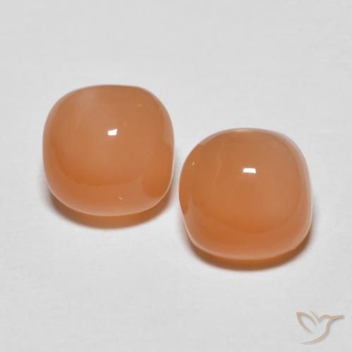 2.17 ct Orange Moonstone, 6 x 6 mm Cushion Cut From India, Photo A