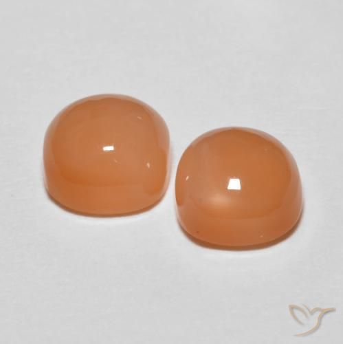 Moonstone Gemstones in 6 x 6 mm (calibrated) Size for Sale, Moonstone Stones in Light Orange Color