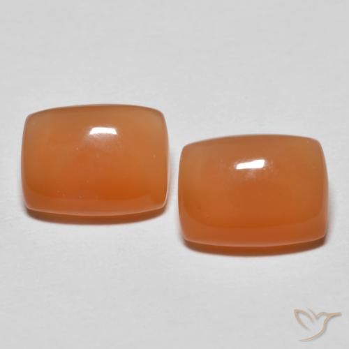 2.6 ct Orange Moonstone, 8 x 6.1 mm Cushion Cut From India, Photo A