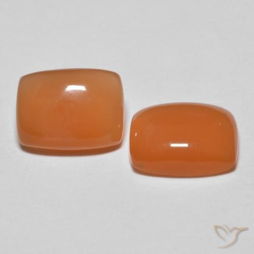 2.60 ctw Orange Moonstone Stones, Natural Moonstone in Cushion Cabochon Shape for Sale