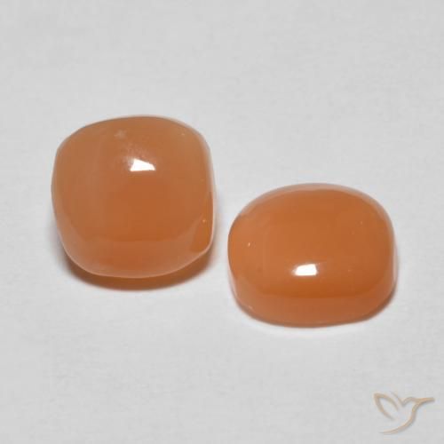 1.58 ctw Orange Moonstone Stones, Natural Moonstone in Cushion Cabochon Shape for Sale