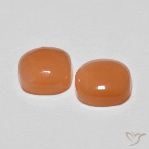 Moonstone Gemstones in 6 x 6 mm (calibrated) Size for Sale, Moonstone Stones in Light Orange Color