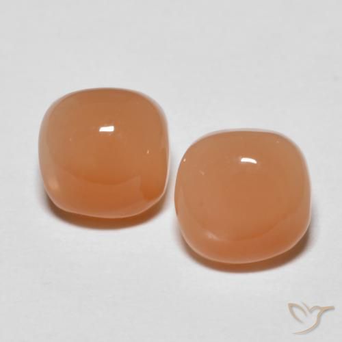1.82 ct Orange Moonstone, 6.1 x 6 mm Cushion Cut From India, Photo A