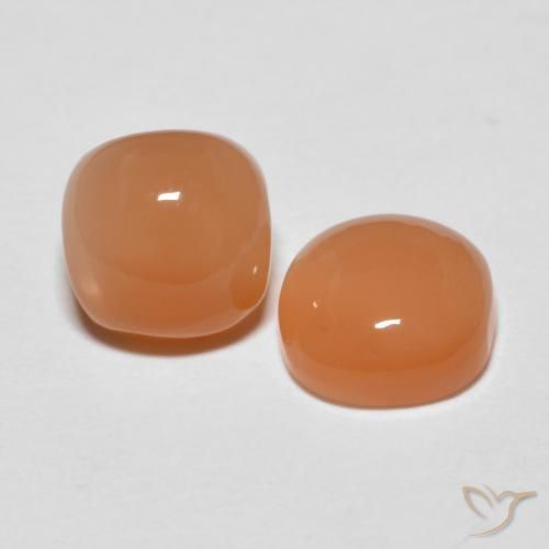 1.82 ctw Orange Moonstone Stones, Natural Moonstone in Cushion Cabochon Shape for Sale