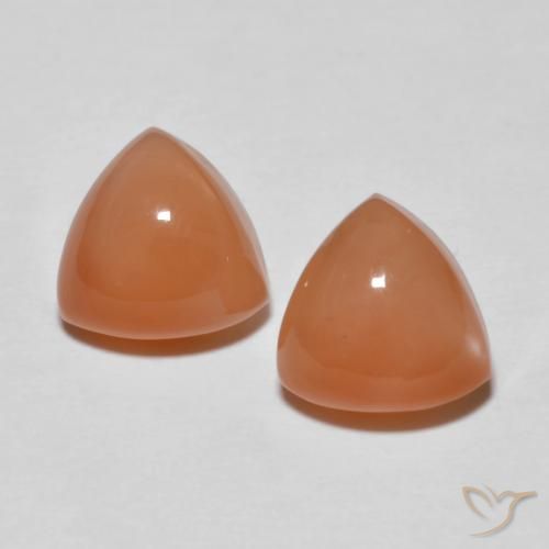 Pietra di luna arancione da 4,02 ct, taglio di 8,2 x 8 mm trilioni dall'India, Photo A