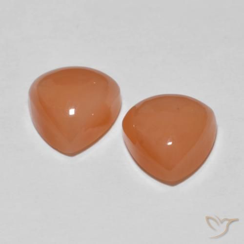 Moonstone Gemstones in 8 x 8 mm (calibrated) Size for Sale, Moonstone Stones in Light Reddish Orange Color