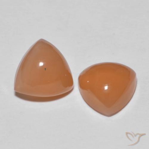 4.08 ctw Orange Moonstone Stones, Natural Moonstone in Trillion Cabochon Shape for Sale