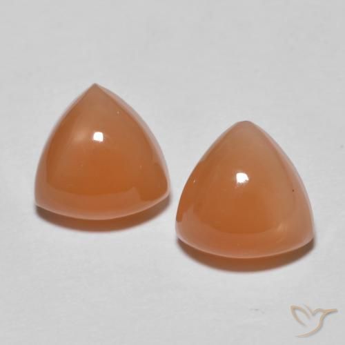 4.08 ct Orange Moonstone, 8.2 x 8 mm Trillion Cut From India, Photo A