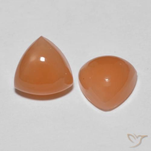 4.08 ctw Orange Moonstone Stones, Natural Moonstone in Trillion Cabochon Shape for Sale