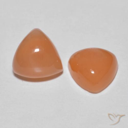 3.69 ct Orange Moonstone, 8.1 x 8 mm Trillion Cut From India, Photo A