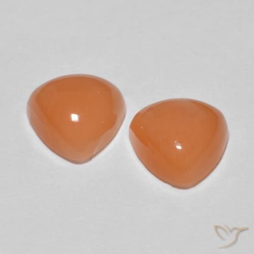 Moonstone Gemstones in 8 x 8 mm (calibrated) Size for Sale, Moonstone Stones in Light Reddish Orange Color