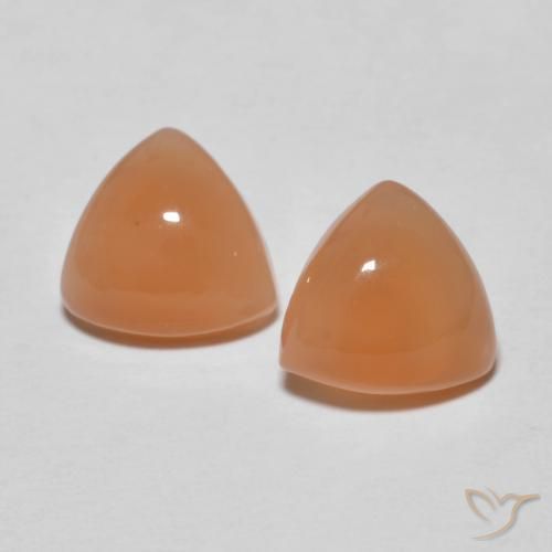3.12 ct Orange Moonstone, 8.1 x 7.8 mm Trillion Cut From India, Photo A
