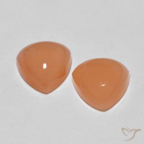 Moonstone Gemstones in 8 x 8 mm (calibrated) Size for Sale, Moonstone Stones in Light Reddish Orange Color