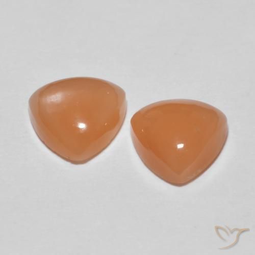 Moonstone Gemstones in 8 x 8 mm (calibrated) Size for Sale, Moonstone Stones in Light Reddish Orange Color
