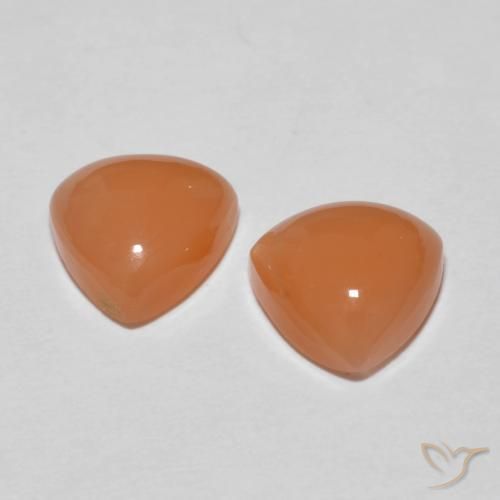 Moonstone Gemstones in 8 x 8 mm (calibrated) Size for Sale, Moonstone Stones in Light Reddish Orange Color