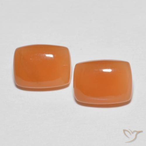 2.58ctw Natural Medium Orange Moonstone, Cushion, Translucent