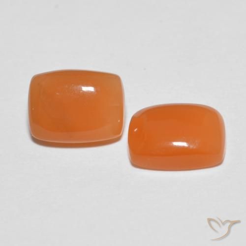 2.58 ctw Orange Moonstone Stones, Natural Moonstone in Cushion Cabochon Shape for Sale