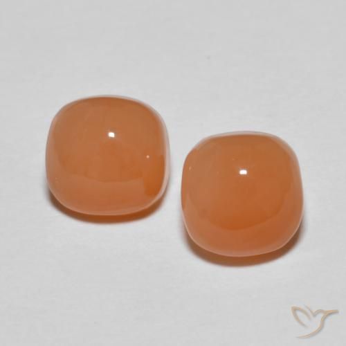 2.15ctw Natural Light Orange Moonstone, Cushion, Translucent