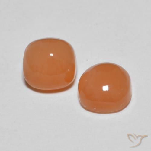 2.15 ctw Orange Moonstone Stones, Natural Moonstone in Cushion Cabochon Shape for Sale