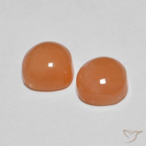 Moonstone Gemstones in 6 x 6 mm (calibrated) Size for Sale, Moonstone Stones in Light Orange Color
