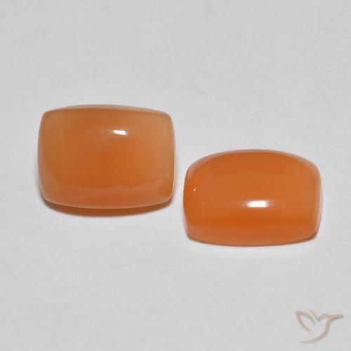 2.77ctw Natural Medium Orange Moonstone, Cushion, Translucent