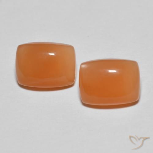 2.77 ctw Orange Moonstone Stones, Natural Moonstone in Cushion Cabochon Shape for Sale