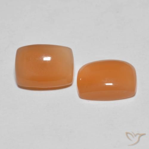2.64ctw Natural Reddish Orange Moonstone, Cushion, Translucent