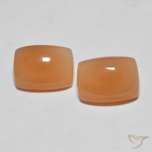 2.64 ctw Orange Moonstone Stones, Natural Moonstone in Cushion Cabochon Shape for Sale