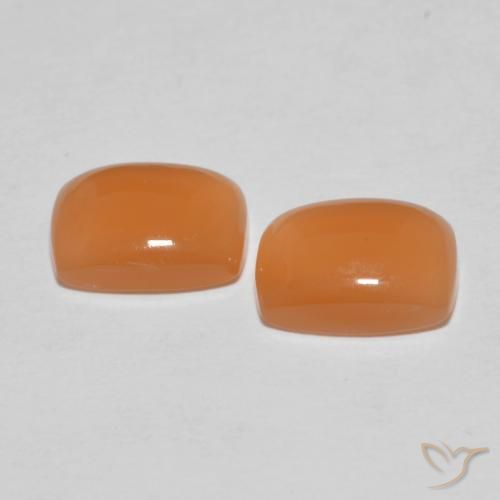 Moonstone Gemstones in 8 x 6 mm (calibrated) Size for Sale, Moonstone Stones in Reddish Orange Color