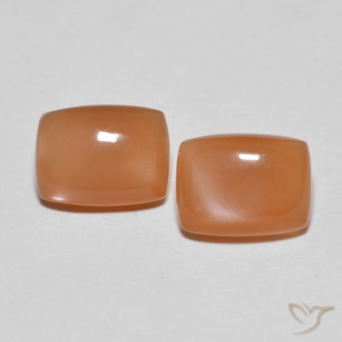 2.66ctw Natural Light Orange Moonstone, Cushion, Translucent