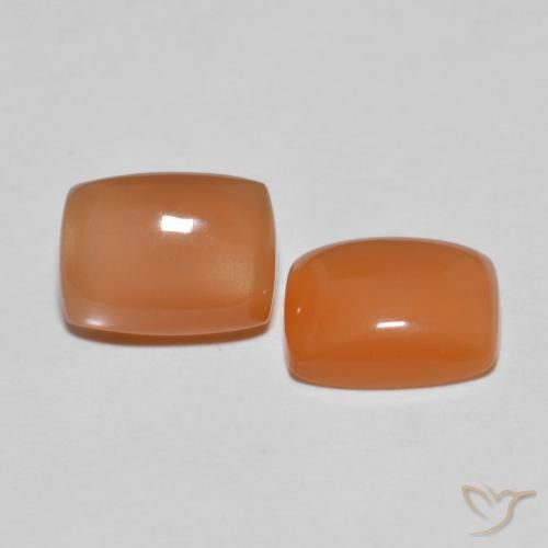 2.66 ctw Orange Moonstone Stones, Natural Moonstone in Cushion Cabochon Shape for Sale