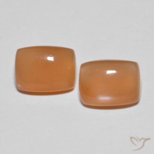 2.68 ctw Orange Moonstone Stones, Natural Moonstone in Cushion Cabochon Shape for Sale