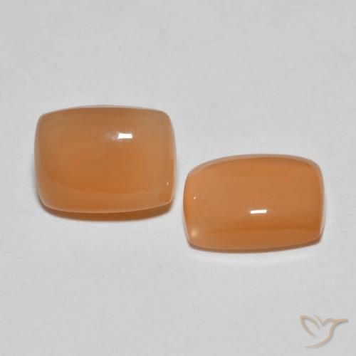 2.83 ctw Orange Moonstone Stones, Natural Moonstone in Cushion Cabochon Shape for Sale