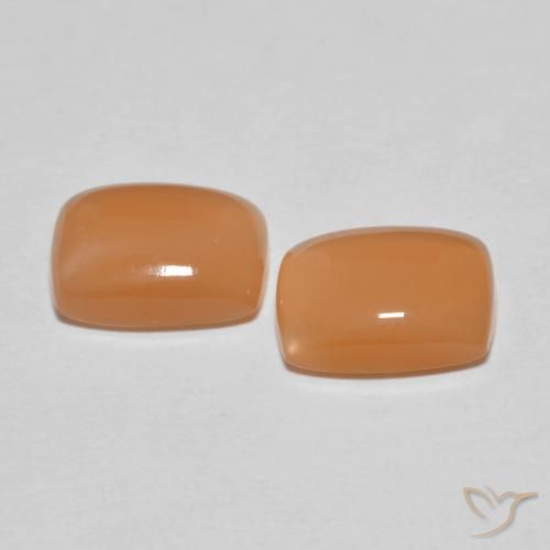 Moonstone Gemstones in 8 x 6 mm (calibrated) Size for Sale, Moonstone Stones in Peach Orange Color