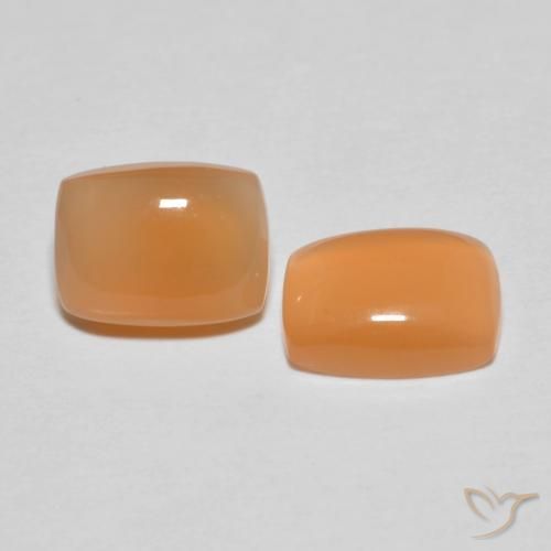 2.61ctw Natural Reddish Orange Moonstone, Cushion, Transparent