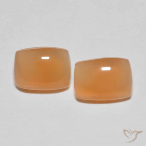 2.61 ctw Orange Moonstone Stones, Natural Moonstone in Cushion Cabochon Shape for Sale