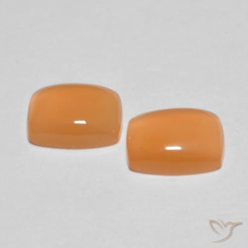 Moonstone Gemstones in 8 x 6 mm (calibrated) Size for Sale, Moonstone Stones in Reddish Orange Color