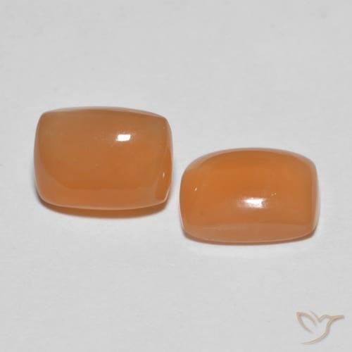 2.69 ctw Orange Moonstone Stones, Natural Moonstone in Cushion Cabochon Shape for Sale