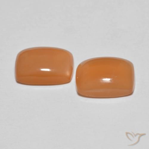 Moonstone Gemstones in 8 x 6 mm (calibrated) Size for Sale, Moonstone Stones in Peach Orange Color