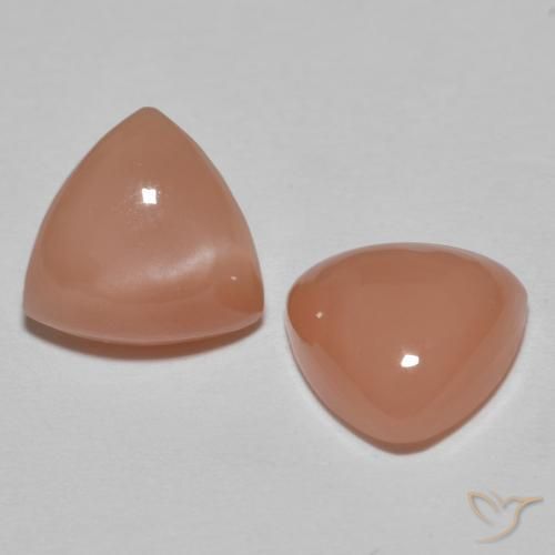 3.52 ctw Orange Moonstone Stones, Natural Moonstone in Trillion Cabochon Shape for Sale