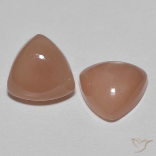 3.21 ctw Orange Moonstone Stones, Natural Moonstone in Trillion Cabochon Shape for Sale