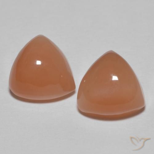 3.61 ct Orange Moonstone, 8 x 7.9 mm Trillion Cut From India, Photo A