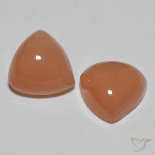 3.61 ctw Orange Moonstone Stones, Natural Moonstone in Trillion Cabochon Shape for Sale