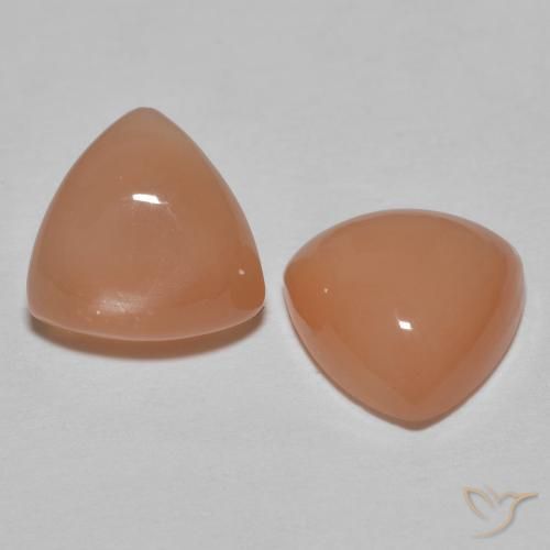 3.23 ctw Orange Moonstone Stones, Natural Moonstone in Trillion Cabochon Shape for Sale
