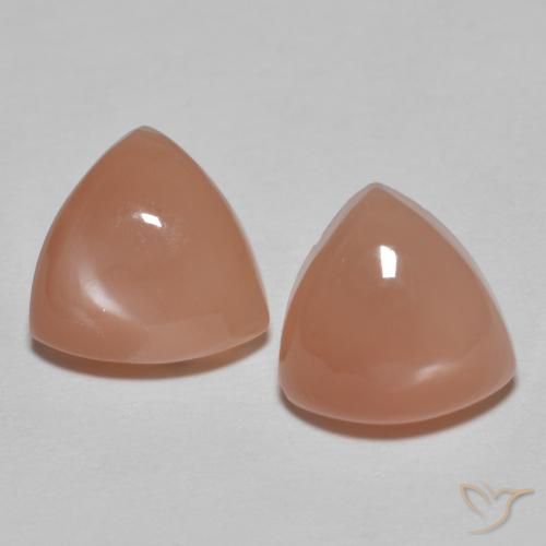 3.23ctw Natural Deep Peach Moonstone, Trillion, Translucent