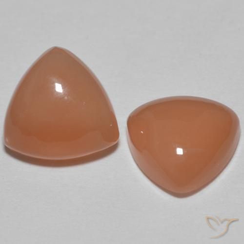 3.10 ctw Orange Moonstone Stones, Natural Moonstone in Trillion Cabochon Shape for Sale