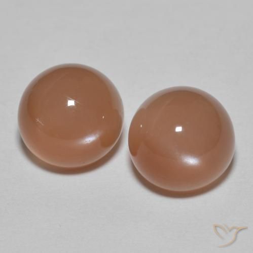 3.09ctw Natural Medium Orange Moonstone, Round, Translucent
