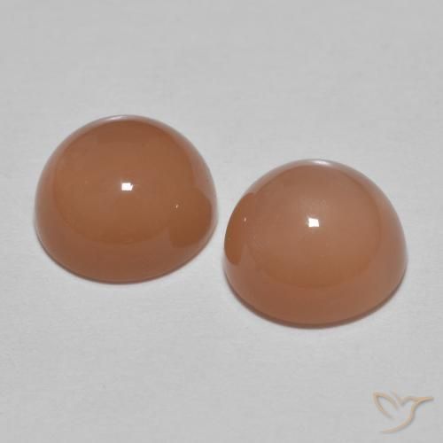 Moonstone Gemstones in 7 mm (calibrated) Size for Sale, Moonstone Stones in Medium Orange Color
