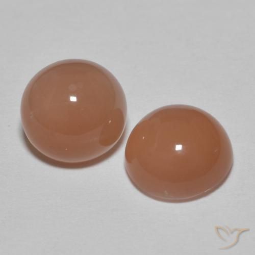 2.92 ctw Orange Moonstone Stones, Natural Moonstone in Round Cabochon Shape for Sale