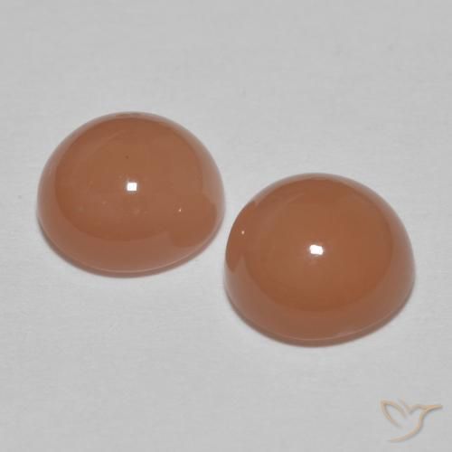 Moonstone Gemstones in 7 mm (calibrated) Size for Sale, Moonstone Stones in Brownish Peach Color